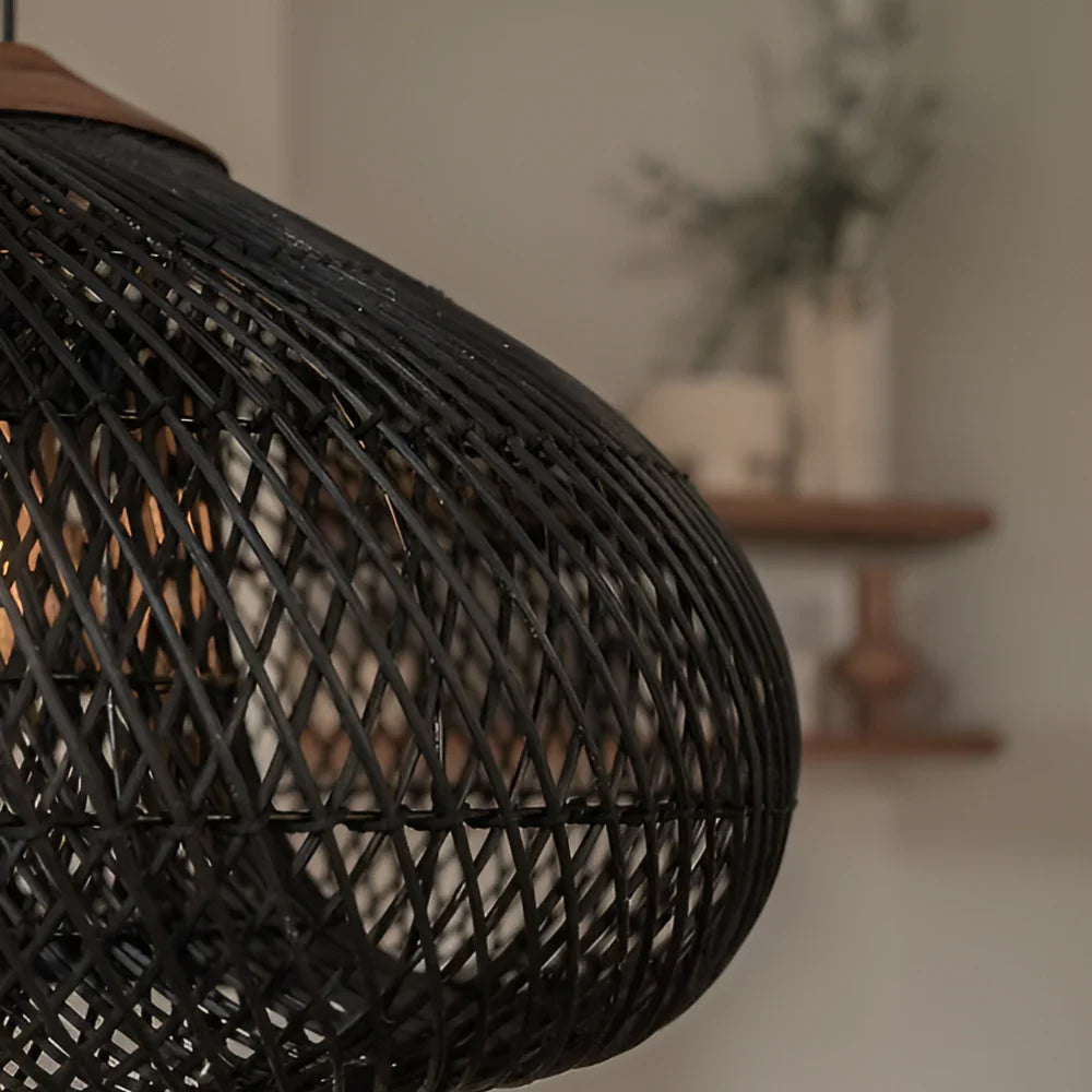Elegant Handmade Rattan Japandi Pendant Light