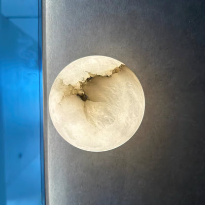 Alabaster Elegance Japandi Mini Orb Wall Lamp