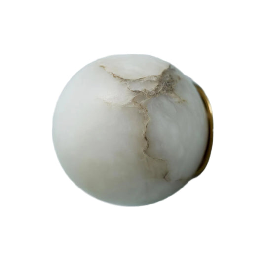 Alabaster Elegance Japandi Mini Orb Wall Lamp