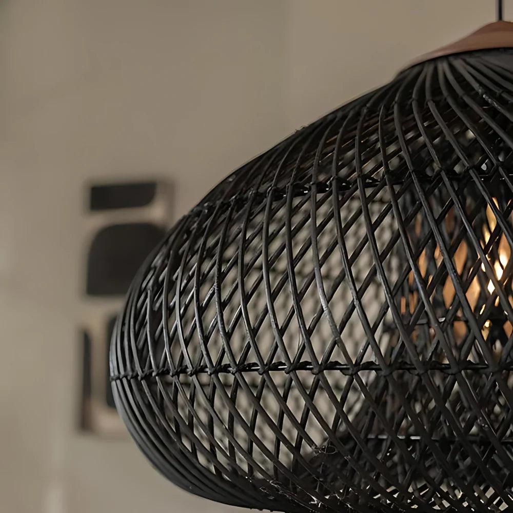 Elegant Handmade Rattan Japandi Pendant Light