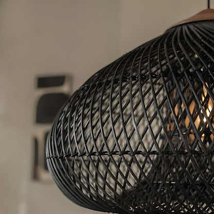 Elegant Handmade Rattan Japandi Pendant Light