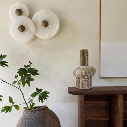 Nordic Alabaster Round LED Wall Light