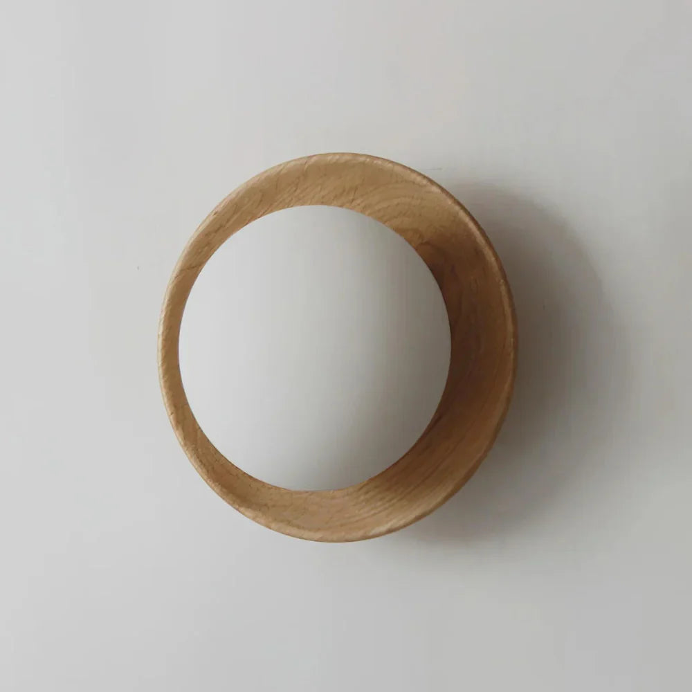 Nordic Minimalist Natural Wood LED Wall Light