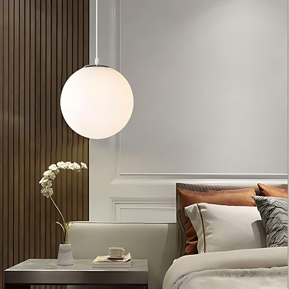 Nordic Globe Milky Glass Pendant Light