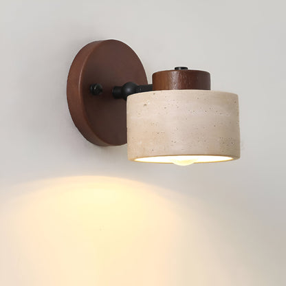 Study Reading Minimalist Travertine Stone Wall Light