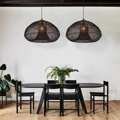 Elegant Handmade Rattan Japandi Pendant Light