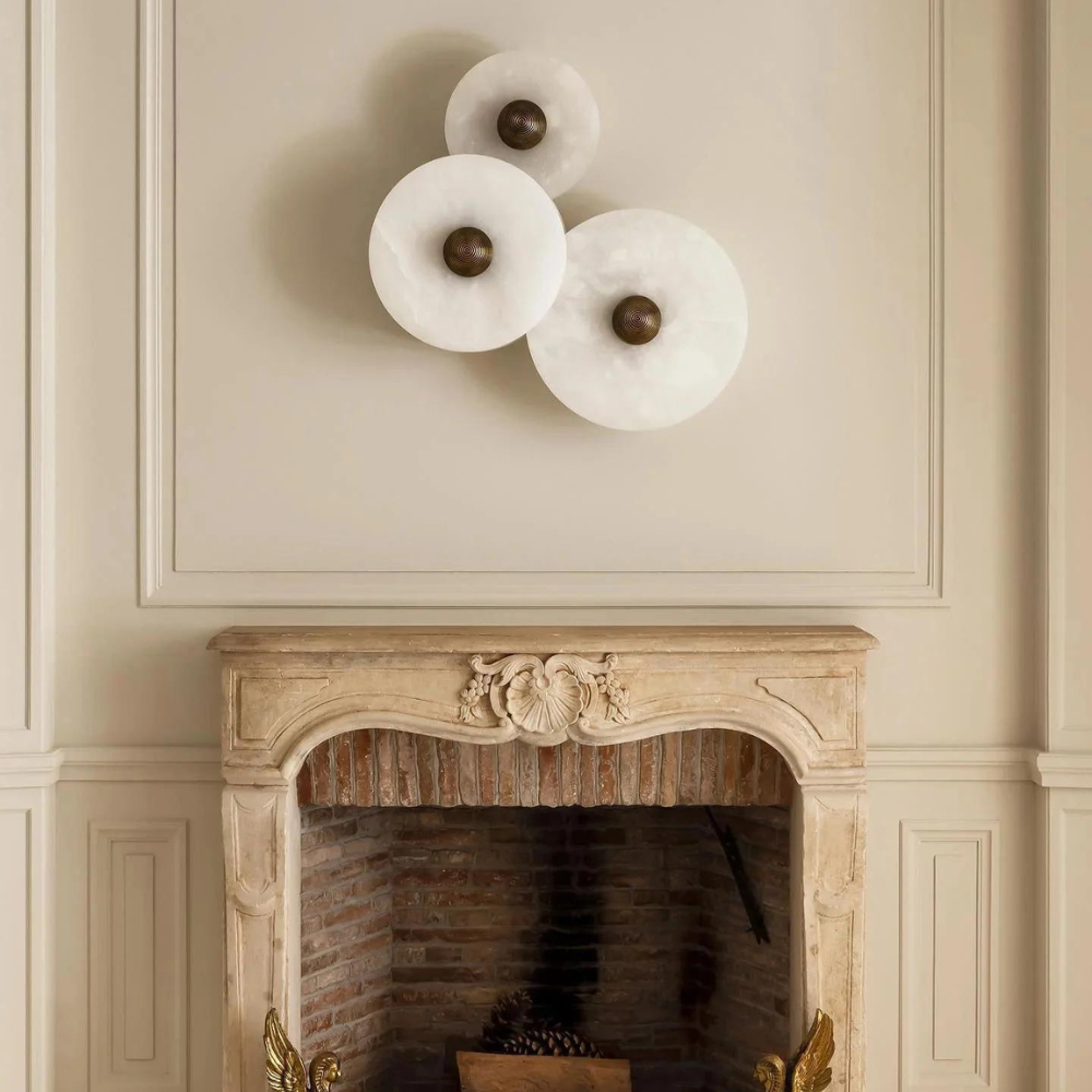 Nordic Alabaster Round LED Wall Light