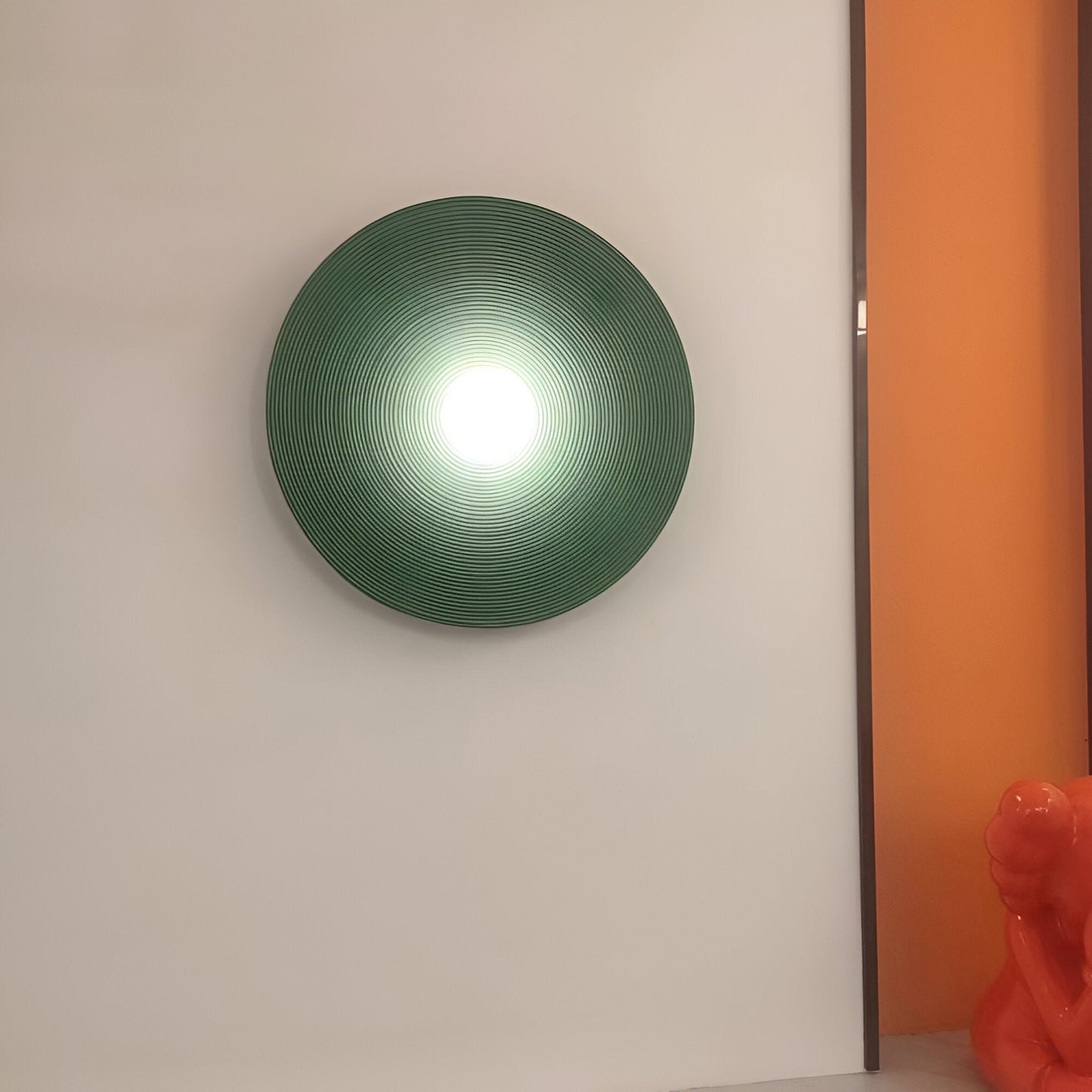 Retro Ceramic Style Resin Round Japandi LED Wall Light