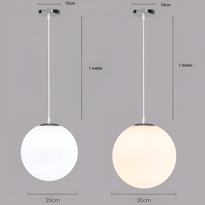 Nordic Globe Milky Glass Pendant Light
