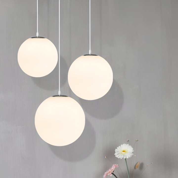 Nordic Globe Milky Glass Pendant Light