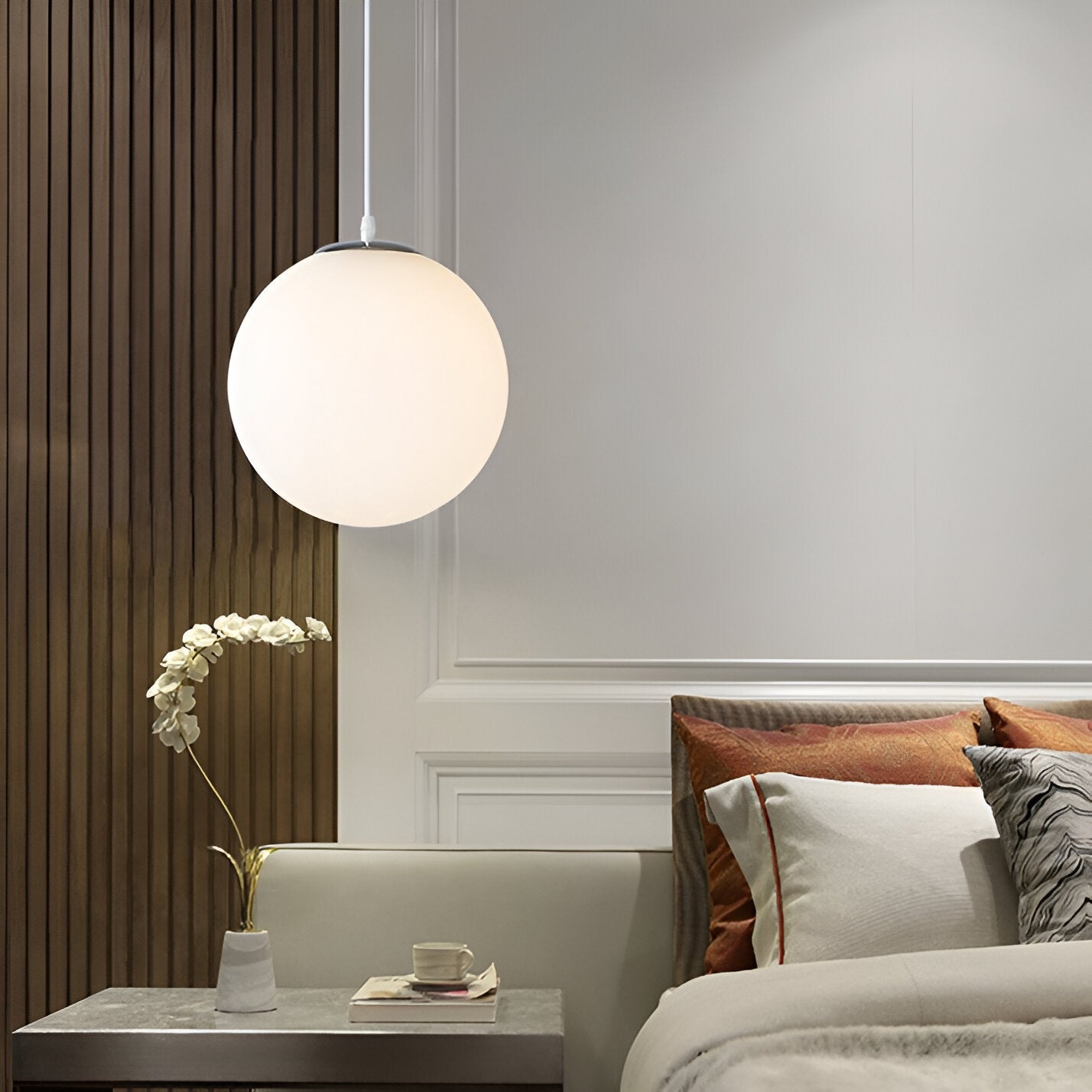 Nordic Globe Milky Glass Pendant Light