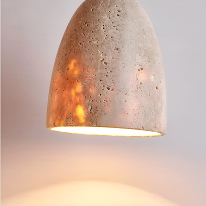 Retro Yellow Travertine Grace Bell Pendant Light