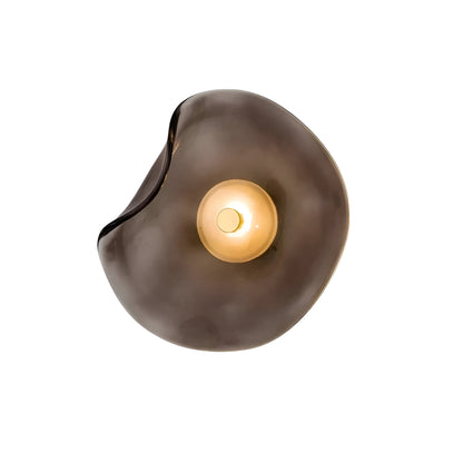 Nordic Curved Glass Japandi Style Glass Stone LED Wall Light