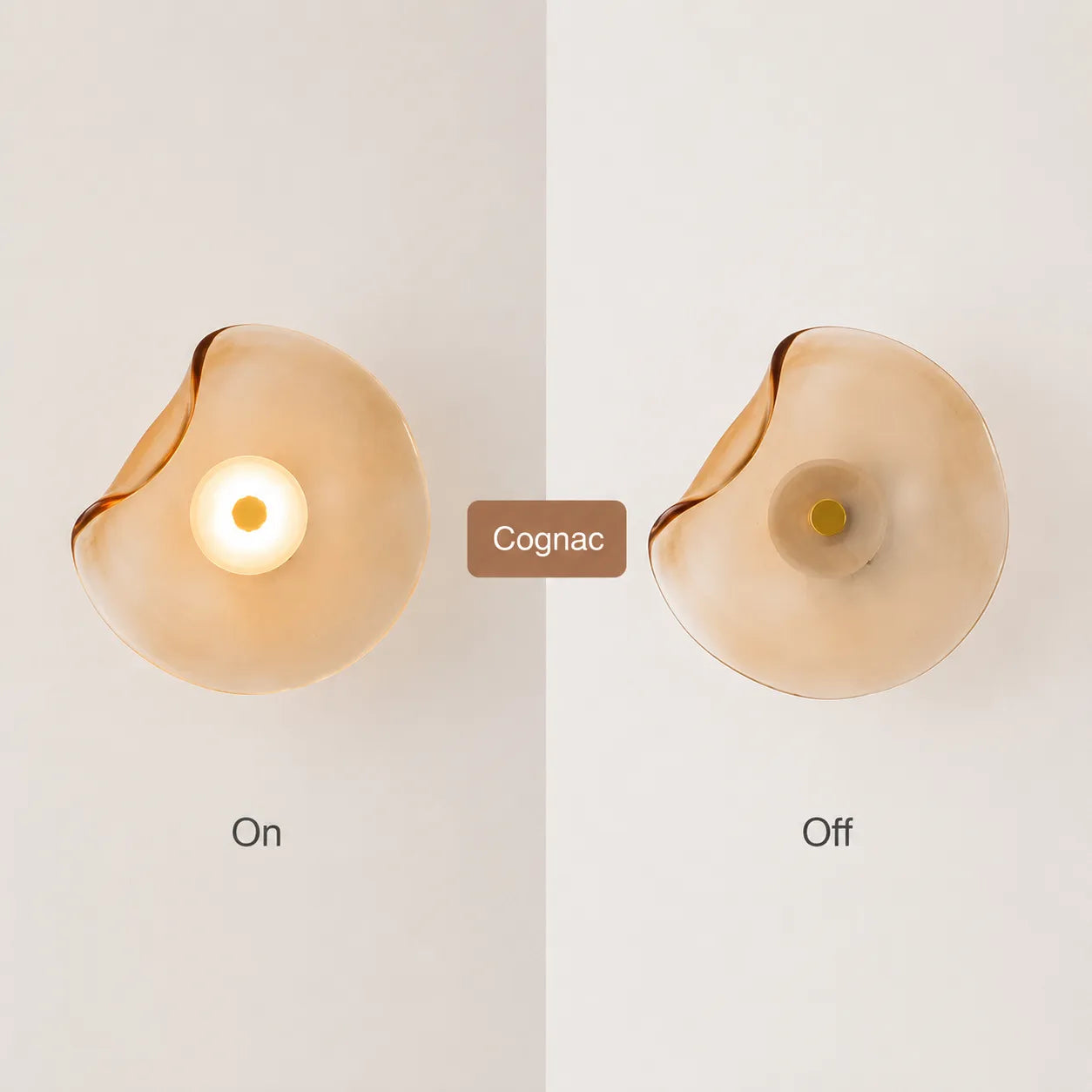 Nordic Curved Glass Japandi Style Glass Stone LED Wall Light real product photo 2