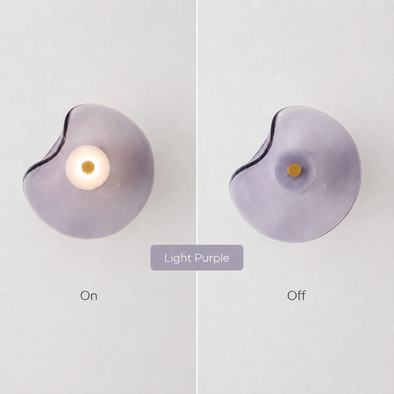 Nordic Curved Glass Japandi Style Glass Stone LED Wall Light real product photo 3