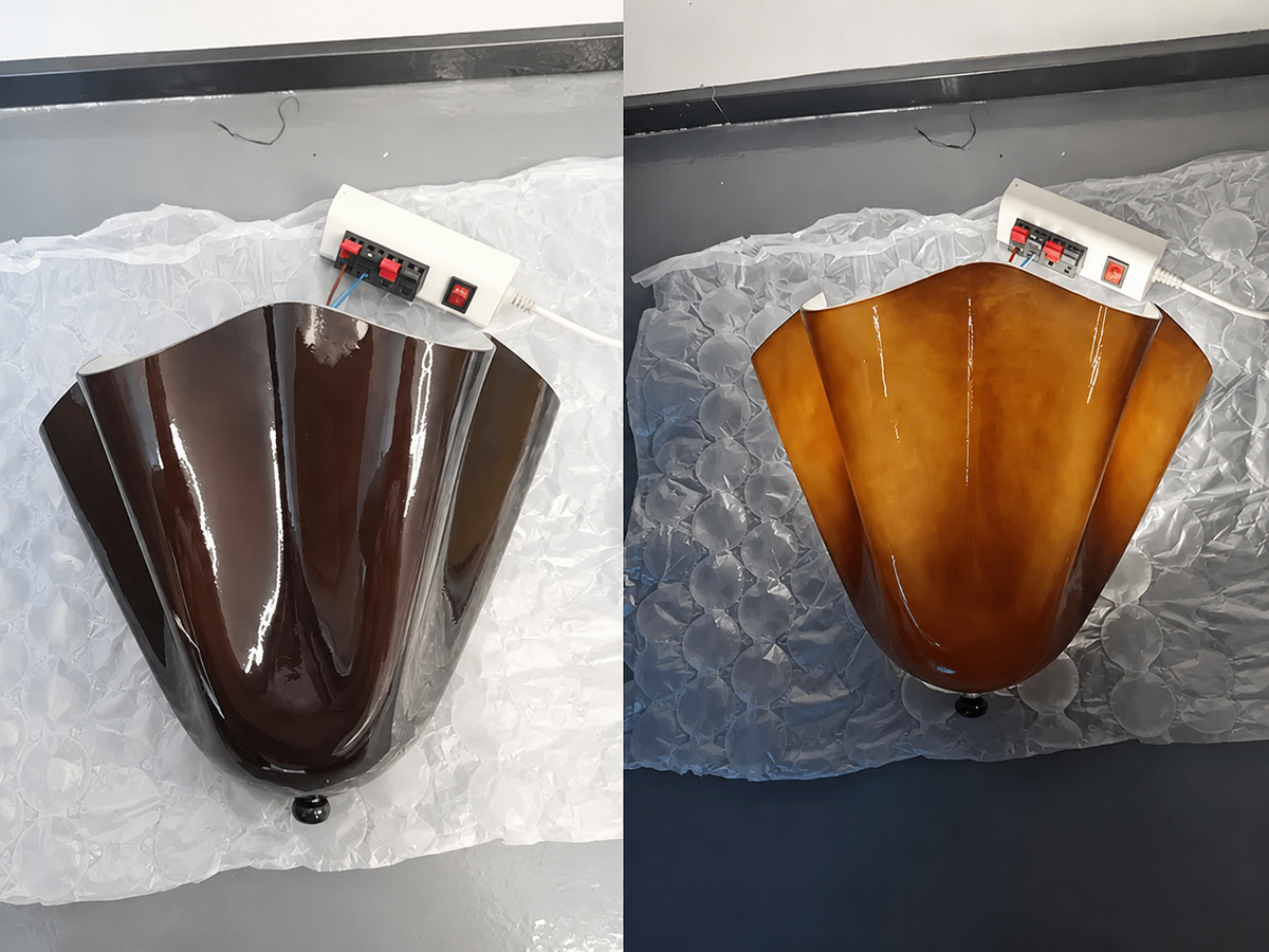 Retro Glass Shell Wall Light real product photo 3