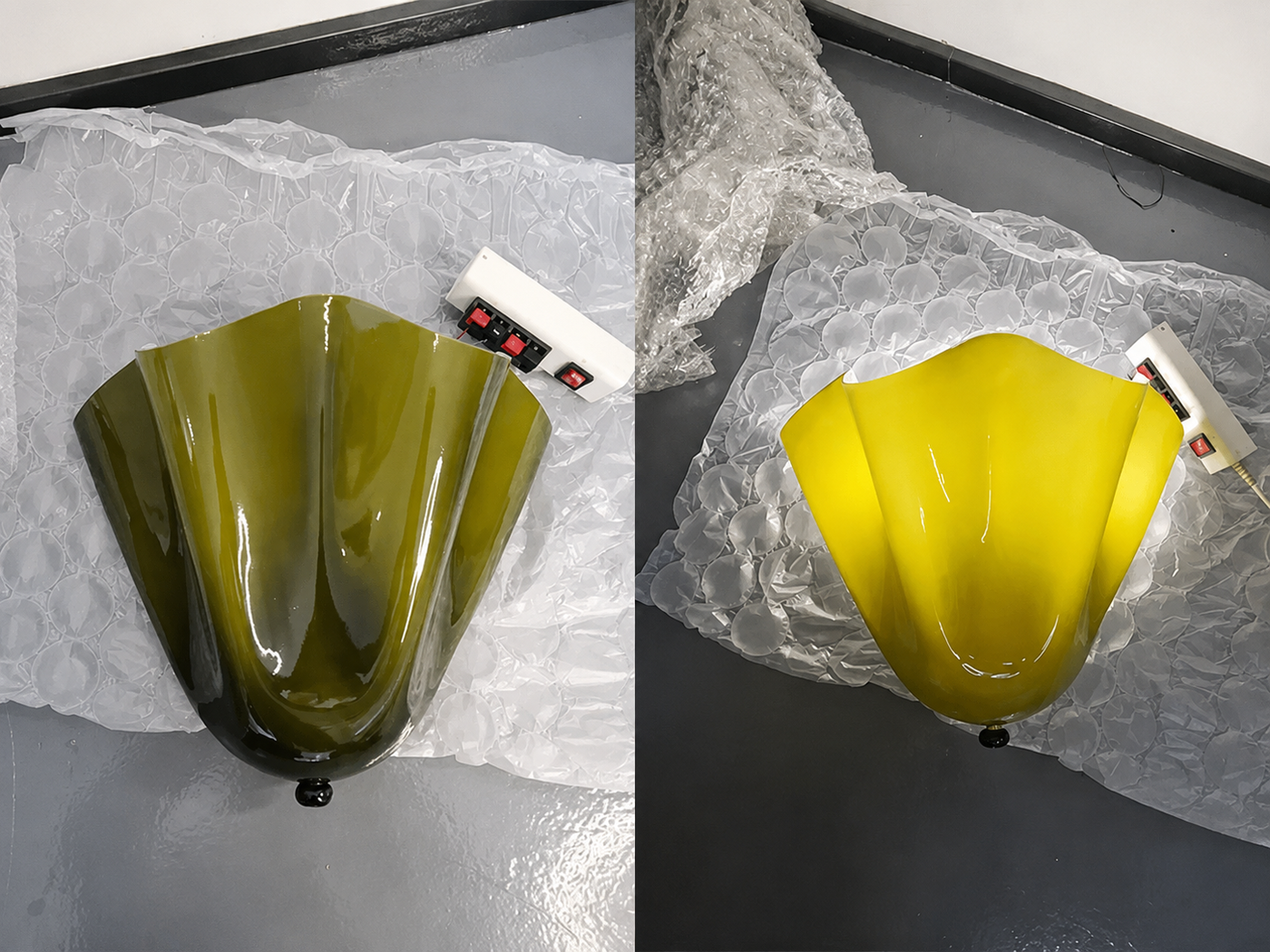 Retro Glass Shell Wall Light real product photo 5