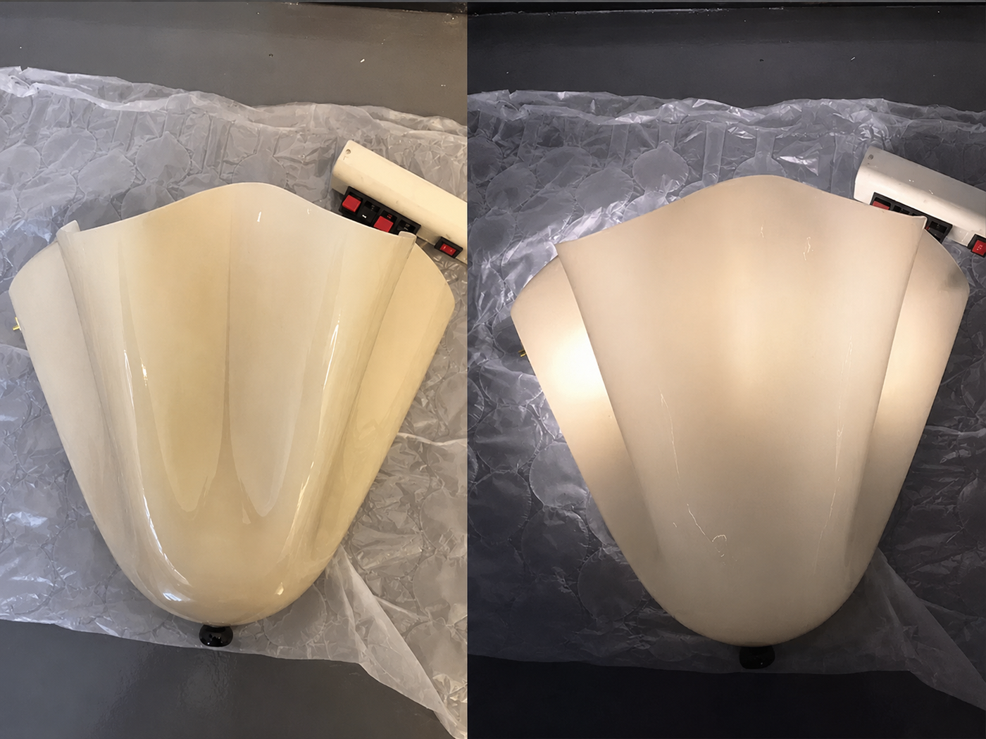 Retro Glass Shell Wall Light real product photo 1