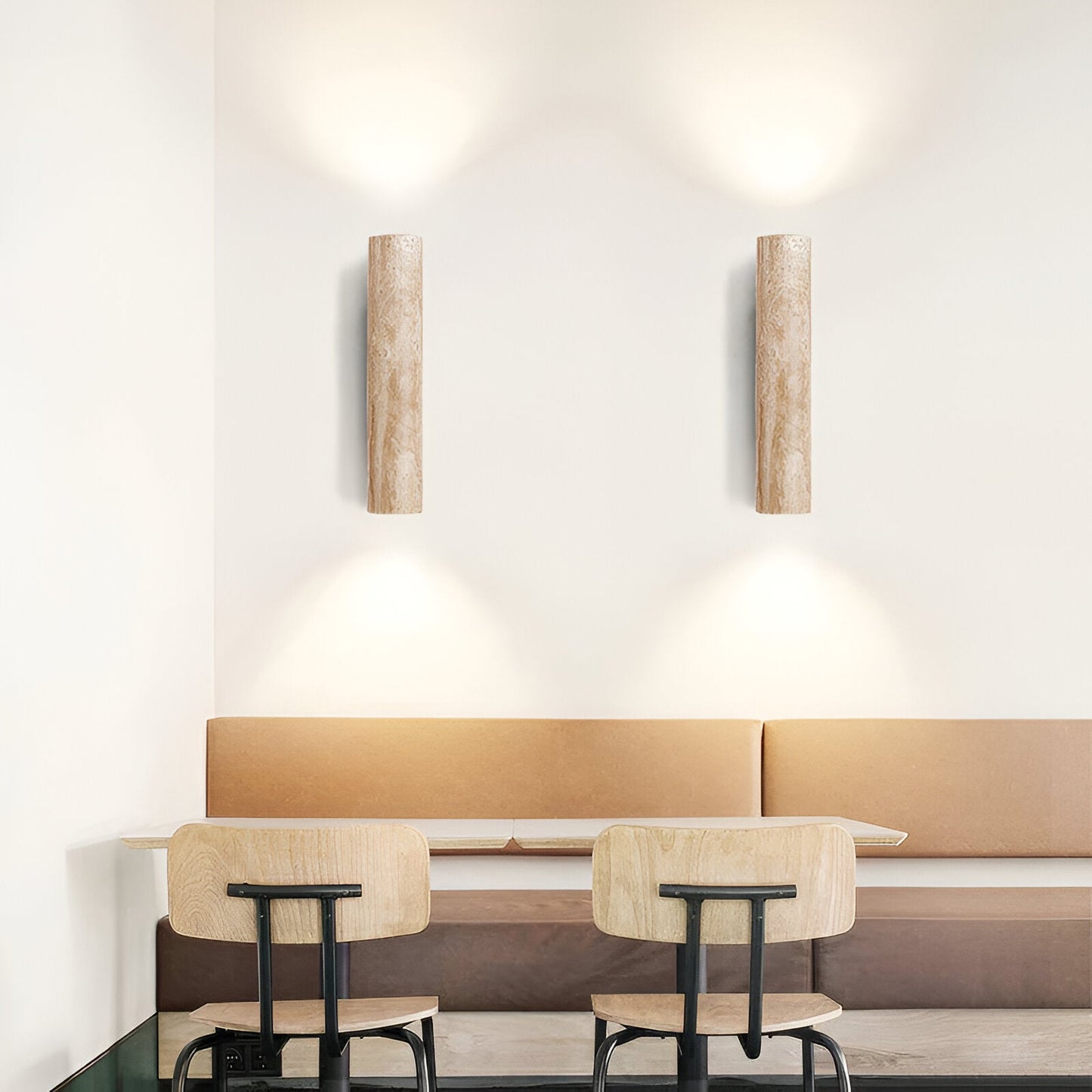 Japandi Tube Travertine Minimalist Wall Light