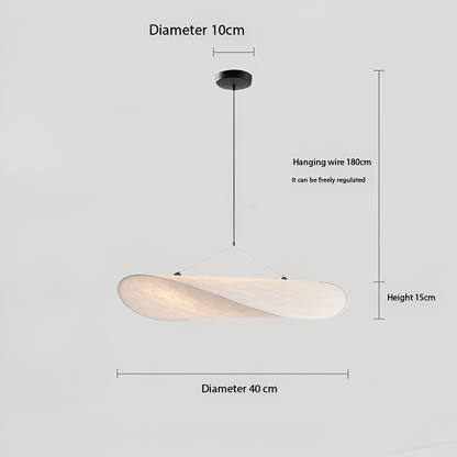 Japandi White Silk Fabric Minimalist Pendant Light
