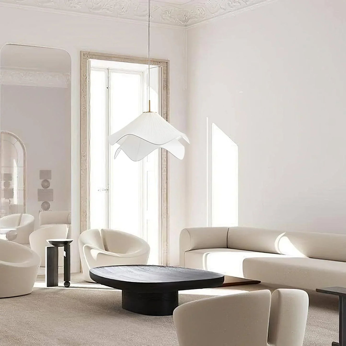 Radiance of Serenity Fabric Japandi Pendant Light