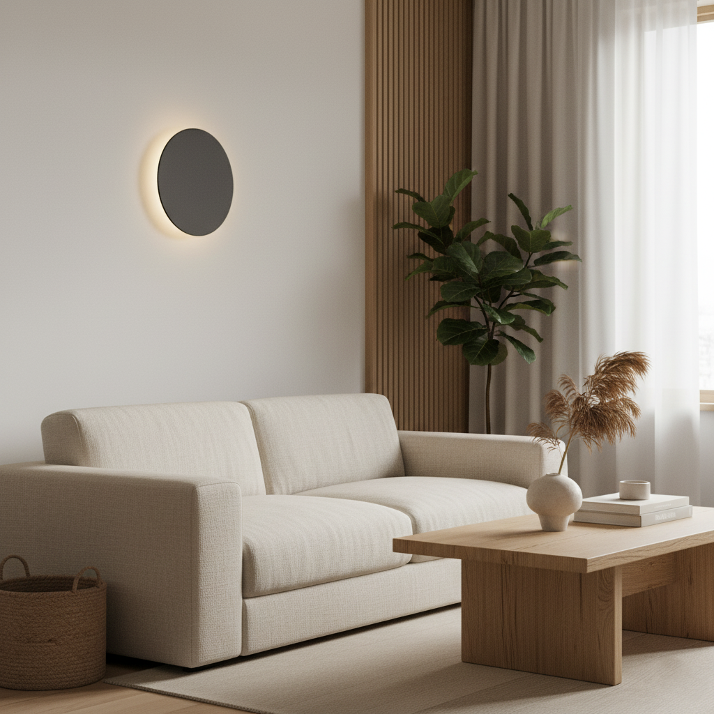 Lubrel — Modern Nordic Round Aluminum Minimalist LED Wall Light — minimalist lighting