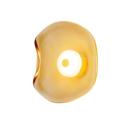 Nordic Curved Glass Japandi Style Glass Stone LED Wall Light