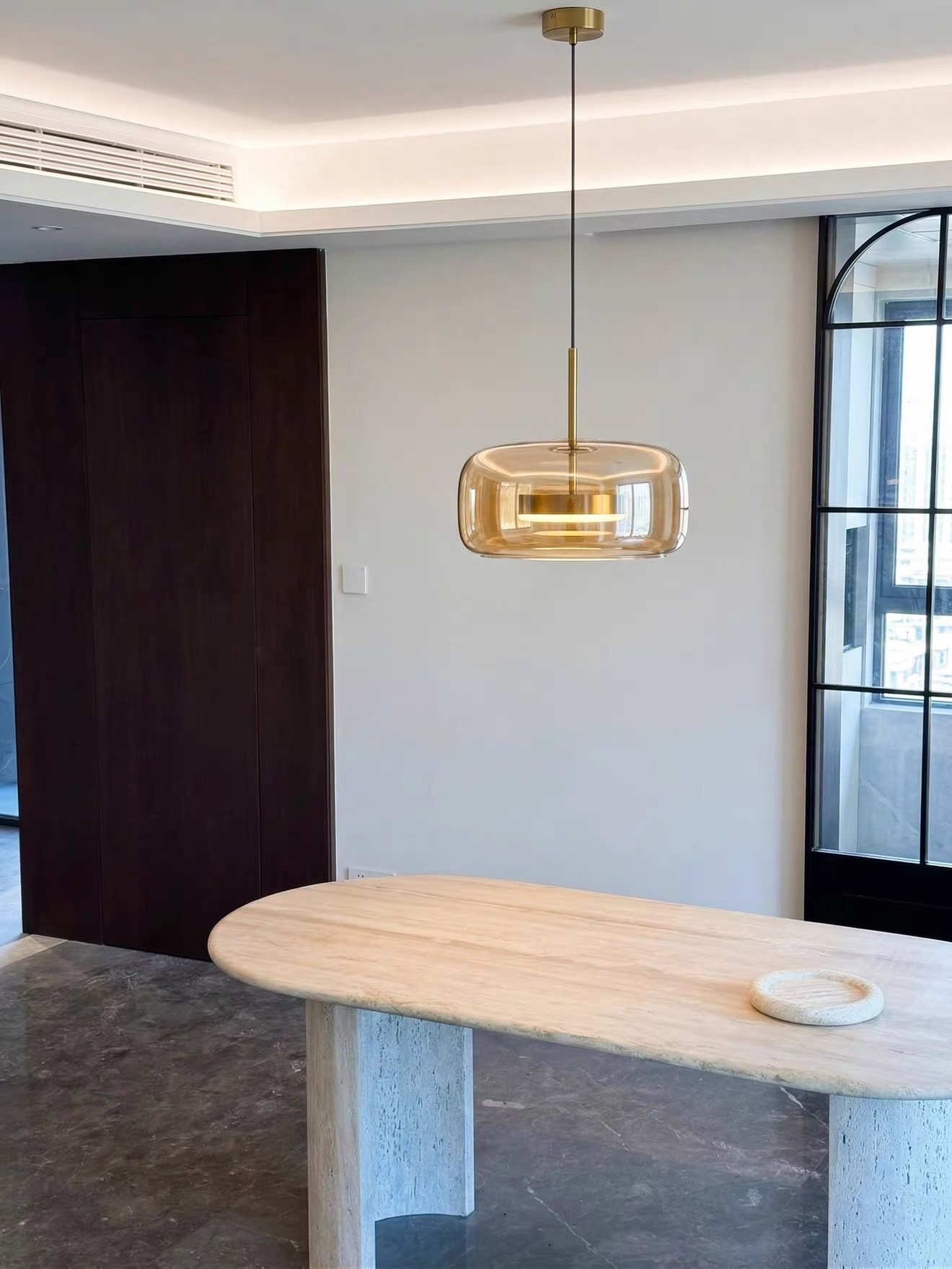Retro Hailie Modern Glass LED Pendant Light real product photo 2