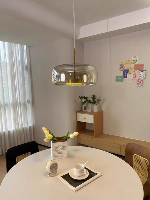 Retro Hailie Modern Glass LED Pendant Light real product photo 6