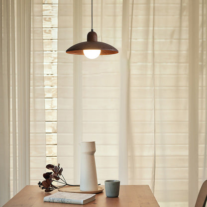 Japanese Style Wabi-Sabi Walnut Pendant Light