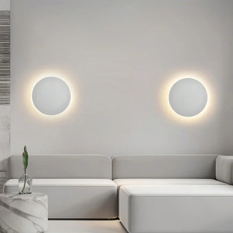 Lubrel — Modern Nordic Round Aluminum Minimalist LED Wall Light — minimalist lighting