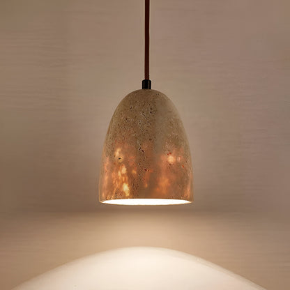 Retro Yellow Travertine Grace Bell Pendant Light