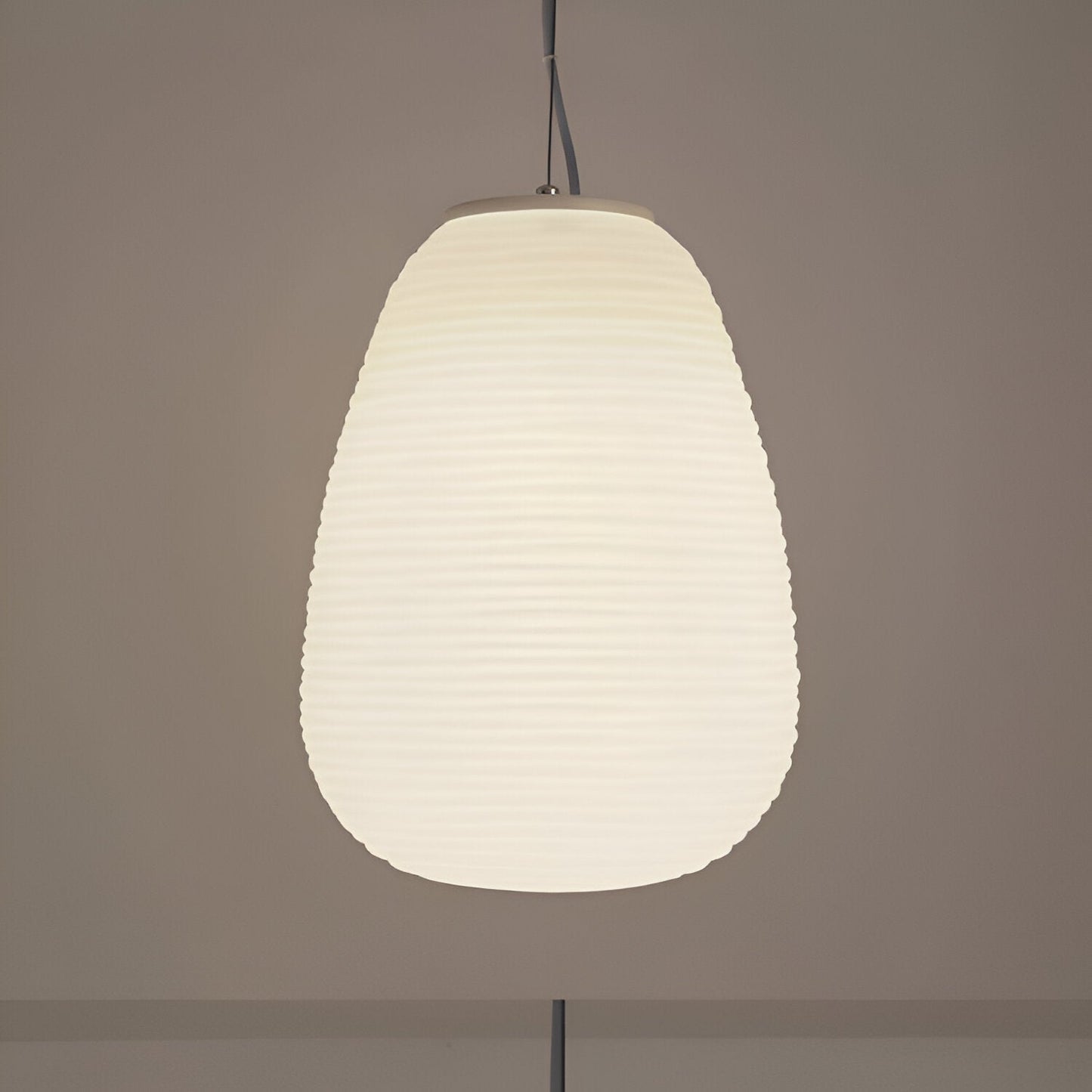 Nordic Modern Ribbed Opal White Globe Glass Pendant Light