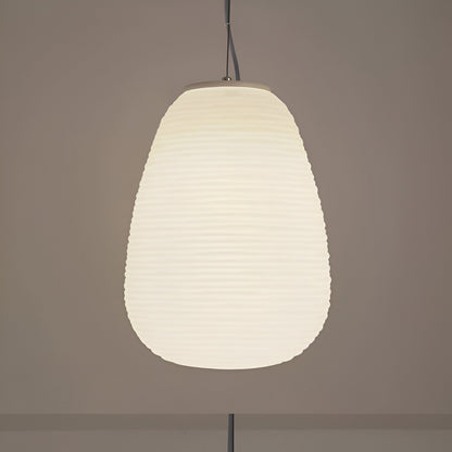 Nordic Modern Ribbed Opal White Globe Glass Pendant Light