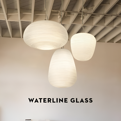 Nordic Modern Ribbed Opal White Globe Glass Pendant Light