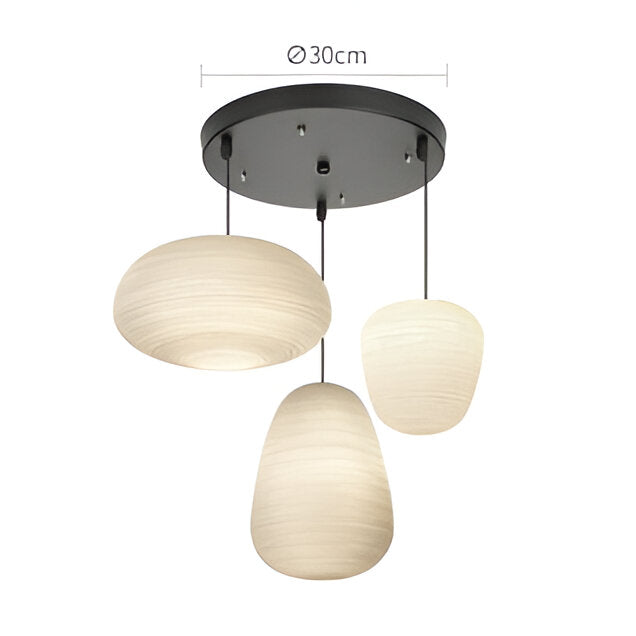 Nordic Modern Ribbed Opal White Globe Glass Pendant Light