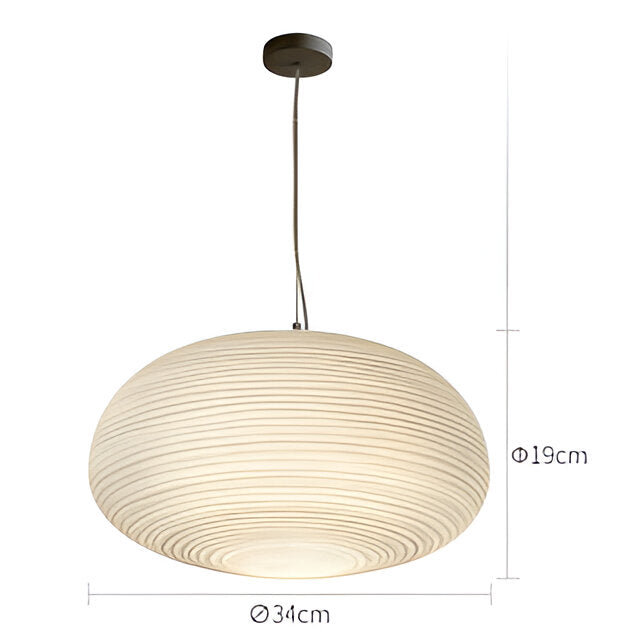 Nordic Modern Ribbed Opal White Globe Glass Pendant Light