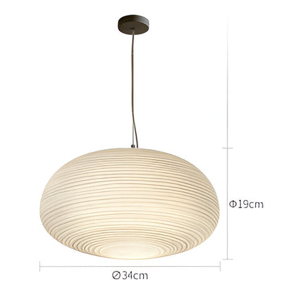 Nordic Modern Ribbed Opal White Globe Glass Pendant Light