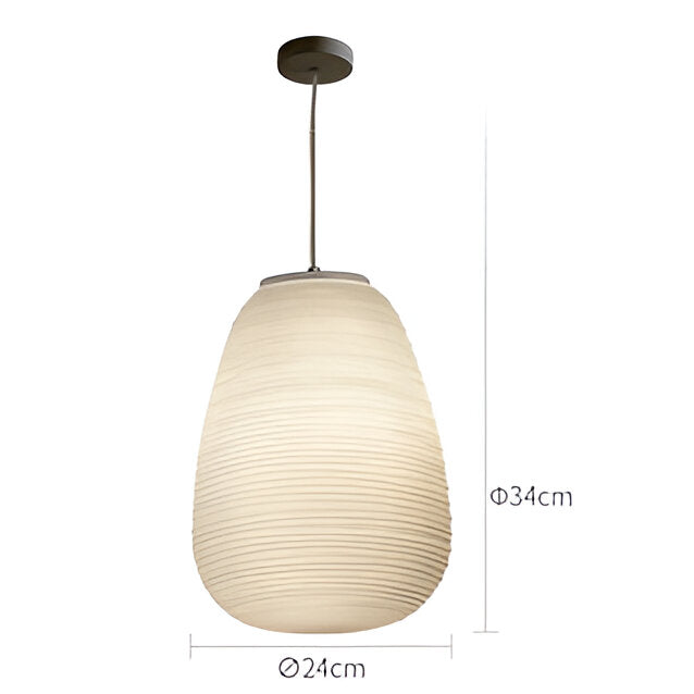 Nordic Modern Ribbed Opal White Globe Glass Pendant Light