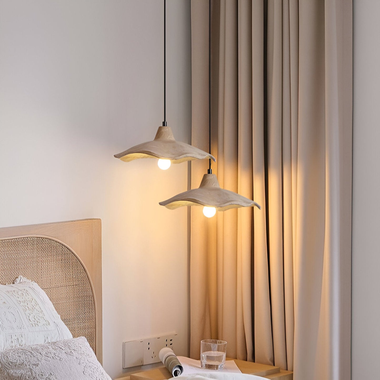 Nordic Wabi-Sabi Flower-Shaped Cement Pendant Light — Lubrel minimalist lighting