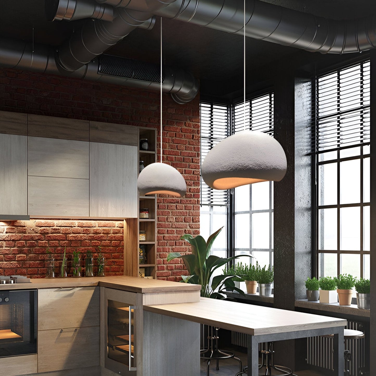 Nordic Wabi Sabi Fiberglass Pendant Light