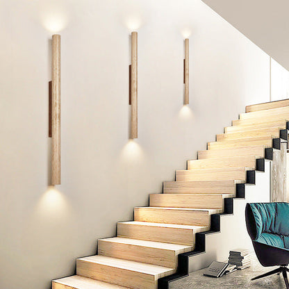 Japandi Tube Travertine Minimalist Wall Light
