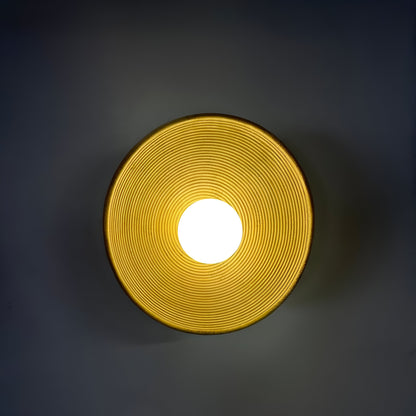 Retro Ceramic Style Resin Round Japandi LED Wall Light