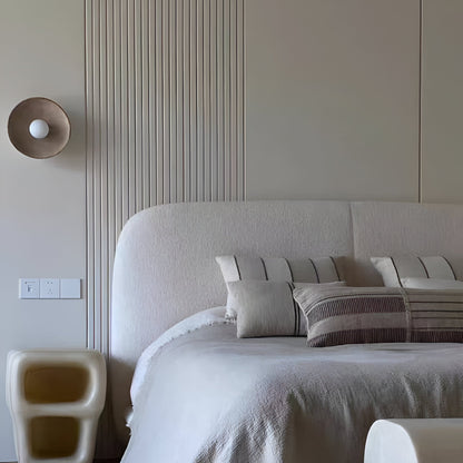 Retro Ceramic Style Resin Round Japandi LED Wall Light