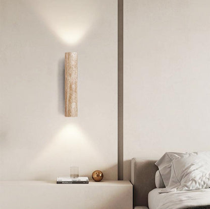 Japandi Tube Travertine Minimalist Wall Light