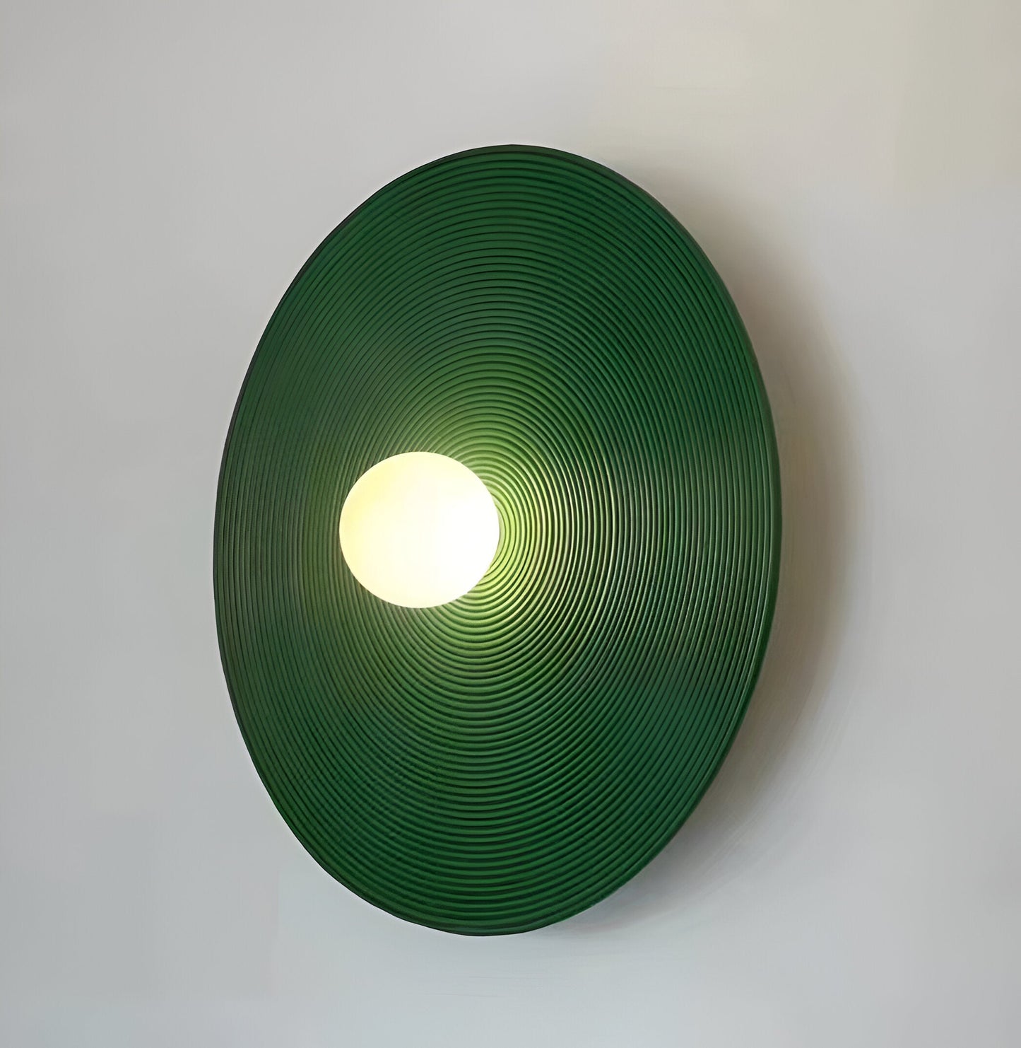 Retro Ceramic Style Resin Round Japandi LED Wall Light