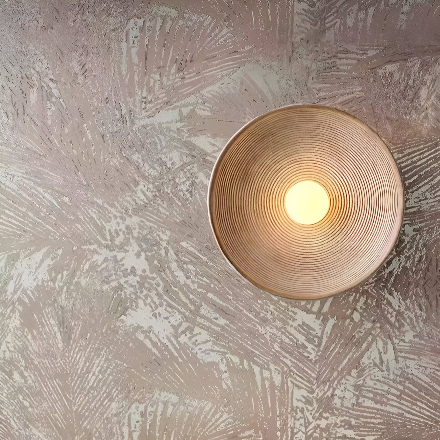 Retro Ceramic Style Resin Round Japandi LED Wall Light