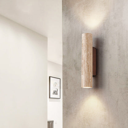 Japandi Tube Travertine Minimalist Wall Light