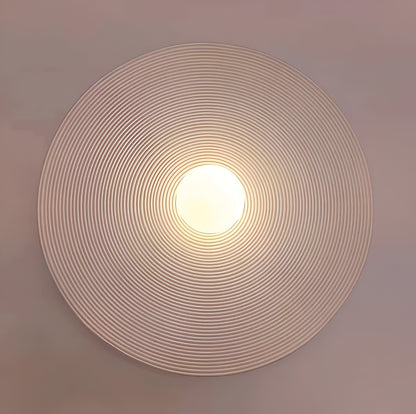 Retro Ceramic Style Resin Round Japandi LED Wall Light
