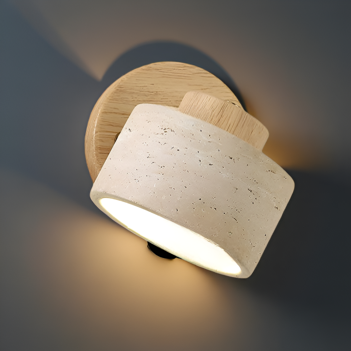 Study Reading Minimalist Travertine Stone Wall Light